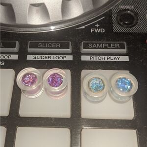 2 Pc set ✓ 00g Double Flare Glitter Plugs